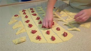 Klepe Bosnian Traditional Dumplings Ravioli [upl. by Saenihp629]