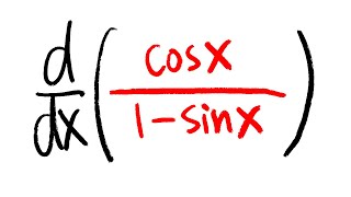 trigonometric derivative with quotient rule cosx1sinx calculus 1 tutorial [upl. by Sanborne]