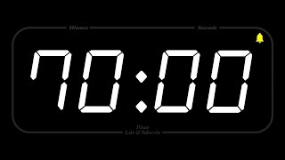 70 MINUTE  TIMER amp ALARM  1080p  COUNTDOWN [upl. by Nolan]