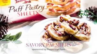 Savory Palmiers with Brie Walnuts and Cranberry [upl. by Ardnu]