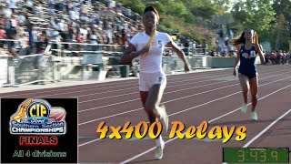 2022 TF  CIFss FINALS  4x400 Relays Girls all 4 divisions [upl. by Kano]