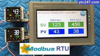 Samkoon HMI quotModbus RTUquot Omron E5CC Tutorial [upl. by Faline]