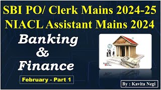 Banking and Finance  Part 1  February 2025  NIACL Assistant  SBI  Clerk  PO  2024 [upl. by Converse]