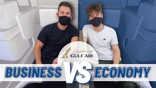 RARE LUXURY Flying GULF AIR  Business Class vs Economy comparison [upl. by Neiv664]