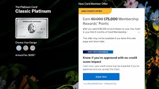 NEW Amex Platinum 175k OFFER Highest Ever [upl. by Ahcim]