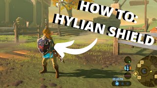 How to get the HYLIAN SHIELD  The Legend of Zelda Breath of the Wild Tutorial [upl. by Ebsen930]