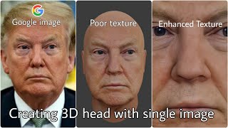 How to create a 3D face using a single image and with enhanced texture in blender  Irfan Lesnar [upl. by Iveel495]