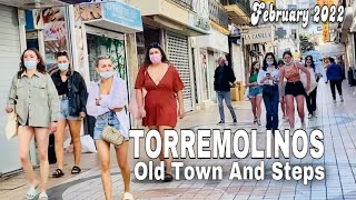 TORREMOLINOS MALAGA SPAIN OLD TOWN AND STEPS February 2022 4K Ms Fuengirola Vlogs [upl. by Collayer]