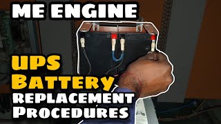 ME ENGINE RC UPS BATTERY REPLACEMENT PROCEDURES  SEA LEGEND [upl. by Yseulta]