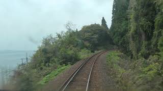 Japan Train Anamizu  Wakura Onsen Noto Railway cab ride [upl. by Heydon]