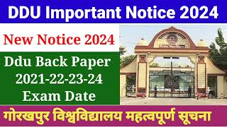 Ddu University Important Notice 2024  MAMSCBSCBBABCABAEtc Back Paper Exam News Today 2024 [upl. by Eisset722]