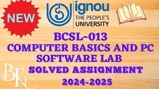 BCSL013 NEW 2024 SOLVED IGNOU BCANEW [upl. by Weidar]