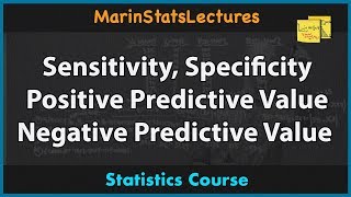 Sensitivity Specificity Positive and Negative Predictive Values  MarinStatsLectures [upl. by Rab]