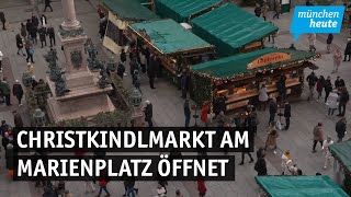 Nach zwei Jahren Pause  Münchner Christkindlmarkt auf dem Marienplatz eröffnet [upl. by Pitts]