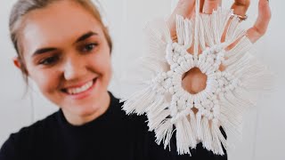 DIY Macrame Snowflake  Christmas Ornament [upl. by Hebbe]