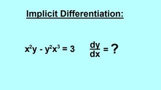 Calculus  Derivatives  Implicit Differentiation 2 of 3 [upl. by Kcirdes651]