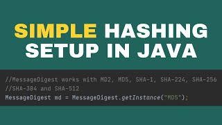 Java  Simple setup for hashing algorithms MD5 SHA1 and SHA265 [upl. by Nepil472]