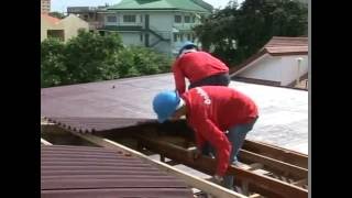 The Easy Installation of Onduline Bitumen Roof Sheets [upl. by Sukcirdor]