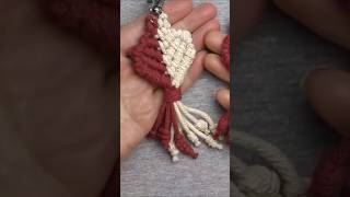 DIY Heart Keychain in Two Colors macrame [upl. by Yecac]