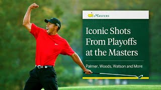 Iconic Shots From Playoffs at the Masters  Palmer Woods Watson And More [upl. by Gnus]