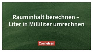 Rauminhalte umrechnen– Einfach erklärt  Cornelsen Verlag Grundschule [upl. by Donia]