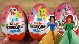 Easter Egg Kinder Surprise MAXI Eggs FOR GIRLS Disney Princess [upl. by Shulamith]