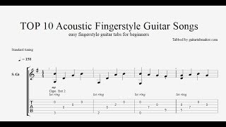 TOP 10 easy acoustic fingerstyle guitar tabs PDF  Guitar Pro [upl. by Lux]