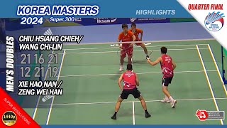 Chiu Hsiang Chieh  Wang ChiLin vs Xie Hao Nan  Zeng Wei Han  Korea Masters 2024  QF MD [upl. by Thekla]