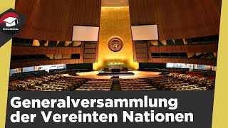 Die Generalversammlung der Vereinten Nationen UN erklärt  Aufgaben Sitzungen und Arbeitsweise [upl. by Gwenette]