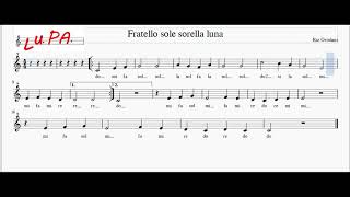 Fratello sole sorella luna  Dolce Sentire  Karaoke  Flauto  Spartito  Note  Instrumental [upl. by Ahsinrev294]