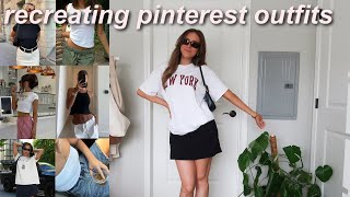 RECREATING SUMMER PINTEREST OUTFITS 2024  casual  trendy outfit ideas for summer [upl. by Ulrick]