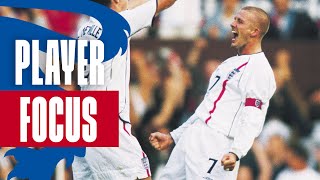 David Beckham’s WorldClass Performance v Greece  Player Focus  England [upl. by Eelam]