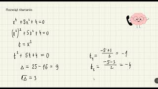 Równania sprowadzalne do równań kwadratowych [upl. by Llenej]