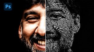 Text Portrait effect  Photoshop Tutorial [upl. by Eirlav]