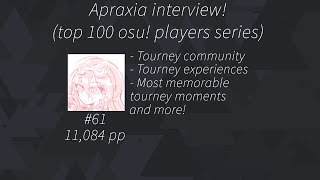 Top 100 osu players interviews  Apraxia [upl. by Laehcar598]