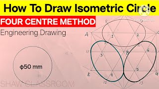 How To Draw Isometric Circle  Isocircle Drawing  Engineering Drawing [upl. by Negroj]