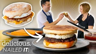 Can This Chef ReCreate McDonalds Sausage amp Egg McMuffin Recipe  delicious Australia [upl. by Pippy]