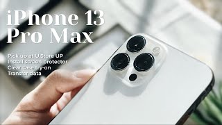 Unboxing “iPhone 13 Pro max Silver”  Pick up at UStore Accessory Transfer data 🌈 [upl. by Atalee]