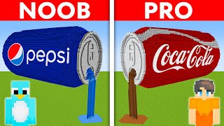 NOOB vs PRO PEPSI VS COCA COLA HOUSE BUILD CHALLENGE in Minecraft [upl. by Dorette]