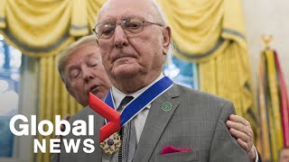 Donald Trump honours Bob Cousy with Presidential Medal of Freedom [upl. by Harat]