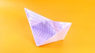 How To Make Paper Boat that Floats on Water  Easy Step by Step for Kids ORIGAMI Part 1 [upl. by Aramoiz]