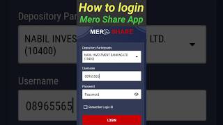 How to login Mero share App viral shorts youtubeshorts technicalthakur [upl. by Astred]