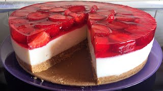 ЧИЗКЕЙК с клубникой🍓Творожный Торт Без Выпечки С Клубникой и Желе Cheesecake with strawberries [upl. by Nagle175]