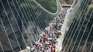 China closed the world’s highest and longest glass bridge after just 16 days [upl. by Ayit]