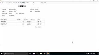 C Tutorial  Print OrdersReceipt using Report Viewer  FoxLearn [upl. by Esoryram]