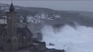 Storm Eunice batters Britain and Ireland [upl. by Nanji167]