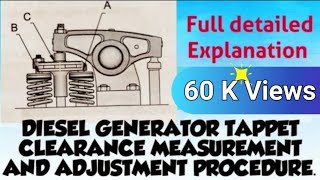 Tappet Clearance  Valve Clearance adjustment procedure of Diesel Generator Diahatsu [upl. by Shawn]