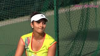 Sania Mirza and Colin Fleming US Open mixed doubles quarterfinal clip [upl. by Nomis]