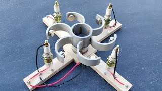 Free Energy Generator Using four sparkplug Activity [upl. by Hengel]