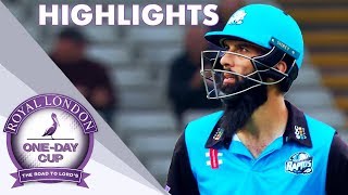 Moeen Hits 64Ball Century In One Wicket Margin  Royal London OneDay Cup 2018 Highlights [upl. by Zimmer]